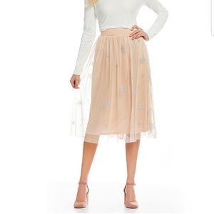 GB Starred Tulle Midi Skirt
